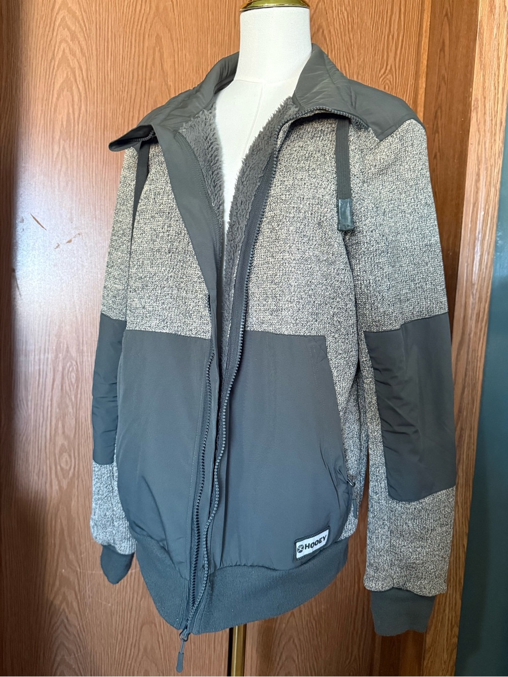 Hooey Two-Tone Gray Knit and Quilted Jacket